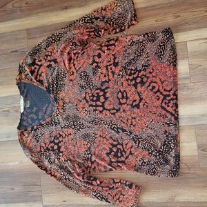 Animal print long sleeve tunic top
